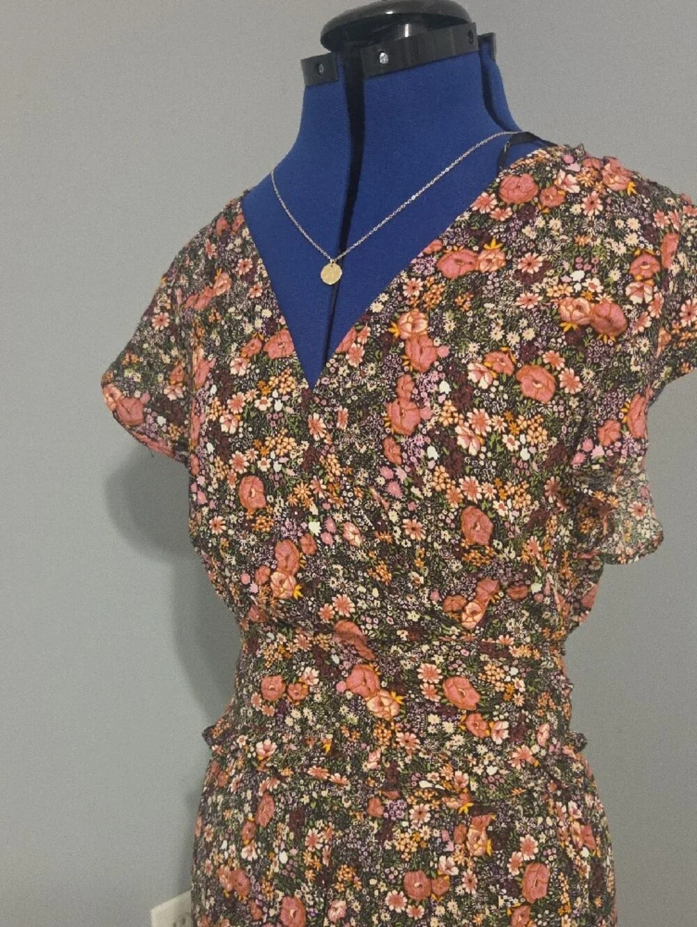Jessica Simpson Maxi Skirt And Top with Black and Orange Floral Print